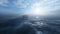 Cargo Ship On Rough Sea Against Blue Sky