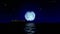 Cargo ship sailing, full moon and seagulls, with sound