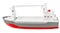 Cargo ship toy. Isolate on white. Toy ship on a white background. Children's boat.