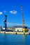 Cargo shipping, cranes in Genova industrial port, Italy