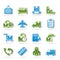 Cargo, shipping and delivery icons