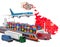 Cargo shipping and freight transportation in Malta by ship, airplane, train, truck and van. 3D rendering