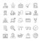 Cargo shipping linear icons set