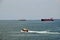 Cargo ships entering Panama Canal in the Cristobal, Panama