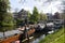 Cargo ships and houseboats docked in the canals of Zwolle