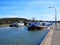 Cargo ships passing by in the Rhine Main Danube Canal in Germany