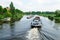 Cargo ships on a river