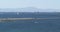 Cargo ships stuck at sea beyond the breakwater at the Port of Los Angeles