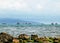 Cargo ships and tugs in the Black Sea, Russia