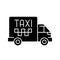 Cargo taxi black glyph icon