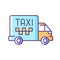 Cargo taxi RGB color icon