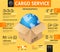 Cargo Transportation Delivery Service Business Infographic Concept. Vector