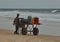 Cargo transportation on the seashore