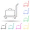 cargo trolley with a suitcase multi color style icon. Simple thin line, outline vector of web icons for ui and ux, website or