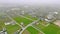 Cargo truck and cars on country road in rural Japan on misty morning