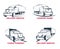 Cargo truck and delivery service logo vector