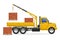 Cargo truck delivery and transportation of construction material