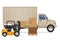 Cargo truck delivery and transportation goods concept vector ill