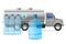 cargo truck delivery and transportation of purified drinking water concept vector illustration