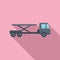 Cargo truck icon flat vector. Airport support