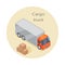 Cargo Truck Icon, Paper Boxes. Delivery Vehicle