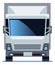 Cargo truck icon. White lorry front view