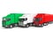 Cargo truck with italian flag, concept of made in italy