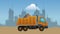 Cargo truck loading sand HD definition