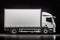 Cargo truck mock-up for advertising Isolated on dark background