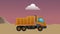 Cargo truck passing by construction zone HD definition