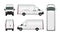 Cargo van vector illustration blank on white. City commercial minibus