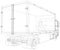 Cargo van vector. Wire-frame Truck freight. Wire-frame line isolated. Vector rendering of 3d