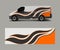 Cargo van wrap vector, Graphic abstract stripe designs for wrap branding vehicle