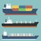 Cargo vessels and tankers shipping delivery bulk carrier train