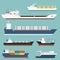 Cargo vessels and tankers shipping delivery bulk carrier train freight boat tankers isolated on background vector