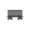 Cargo Wagon, Rail Car Flat Vector Icon