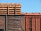 Cargo wagons in the train station