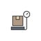 Cargo weight balance filled outline icon