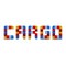 Cargo word from colofrul containers on white background