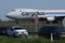 Cargolux jumbo Boeing B747 taxiing at airport