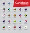 Caribbean Countries Flag icon collection