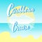 Caribbean cruise lines banner. Cruise liners tourist agency template. Advertising poster, apparel print, card design.