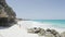 Caribbean cruise travel woman walking on Beachy Head beach Bay - Barbados island