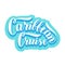 Caribbean cruise typography text. Trendy lettering sticker. Cruise liners souvenir, postcard, shirt design. Vector