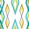 Caribbean Engagement, off center diamonds in rows, seamless vector repeat aqua yellow green