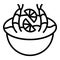 Caribbean food icon outline vector. Dish shrimp