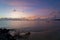Caribbean, French West Indies, Guadeloupe island, sunset over the bay
