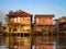 Caribbean houses over the water