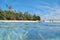 Caribbean island with boat on the beach Panama