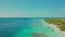 Caribbean island Paradisiacal at Morrocoy National Park - Falcon, Venezuela, aerial View. Unidentified people at the beach.